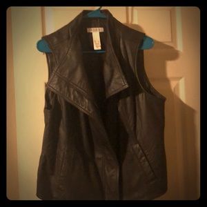 Chocolate leather vest